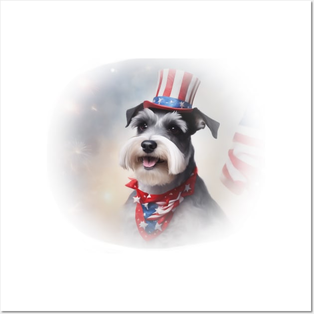 Patriotic Schnauzer Dog Wall Art by Long-N-Short-Shop